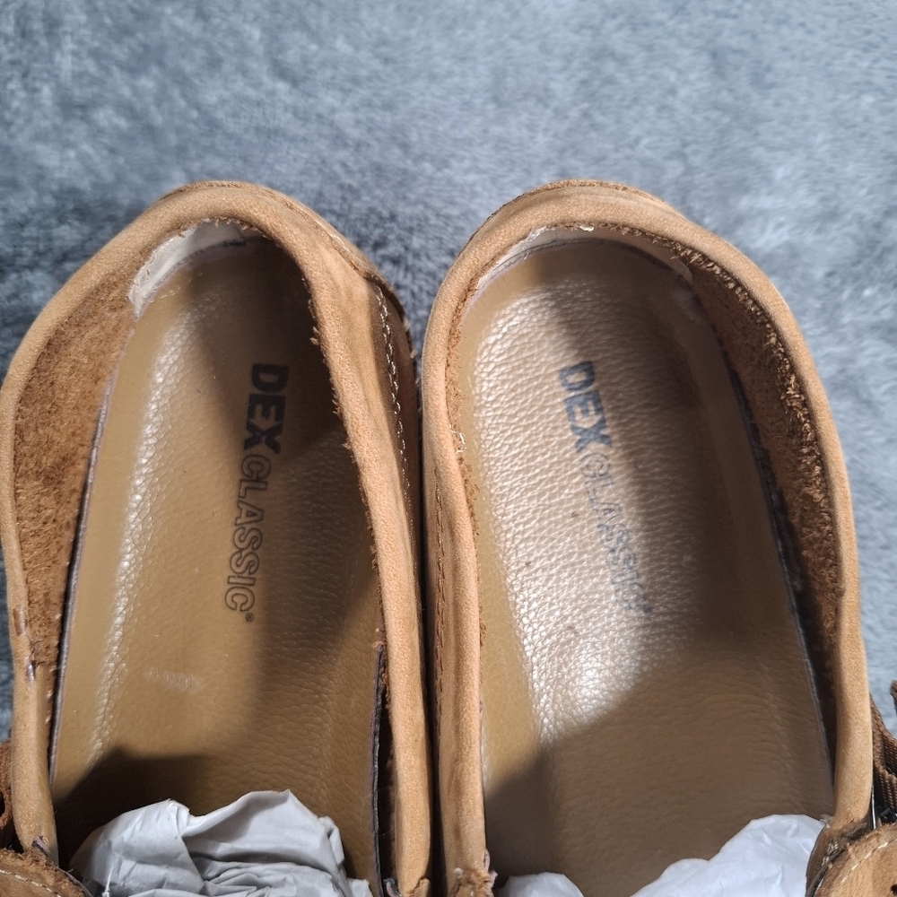 Dex Classic Leather T-Bar Confort Shoes Women's Size 7W Tan Mary Jane Boho Chic - Picture 7 of 8